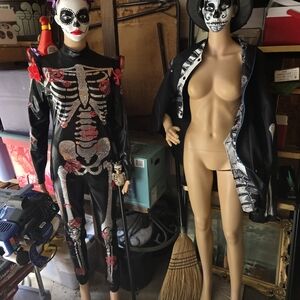 Kids Skeleton Costume with Red and Silver Details